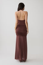Jorja | vestido largo halter drapeado