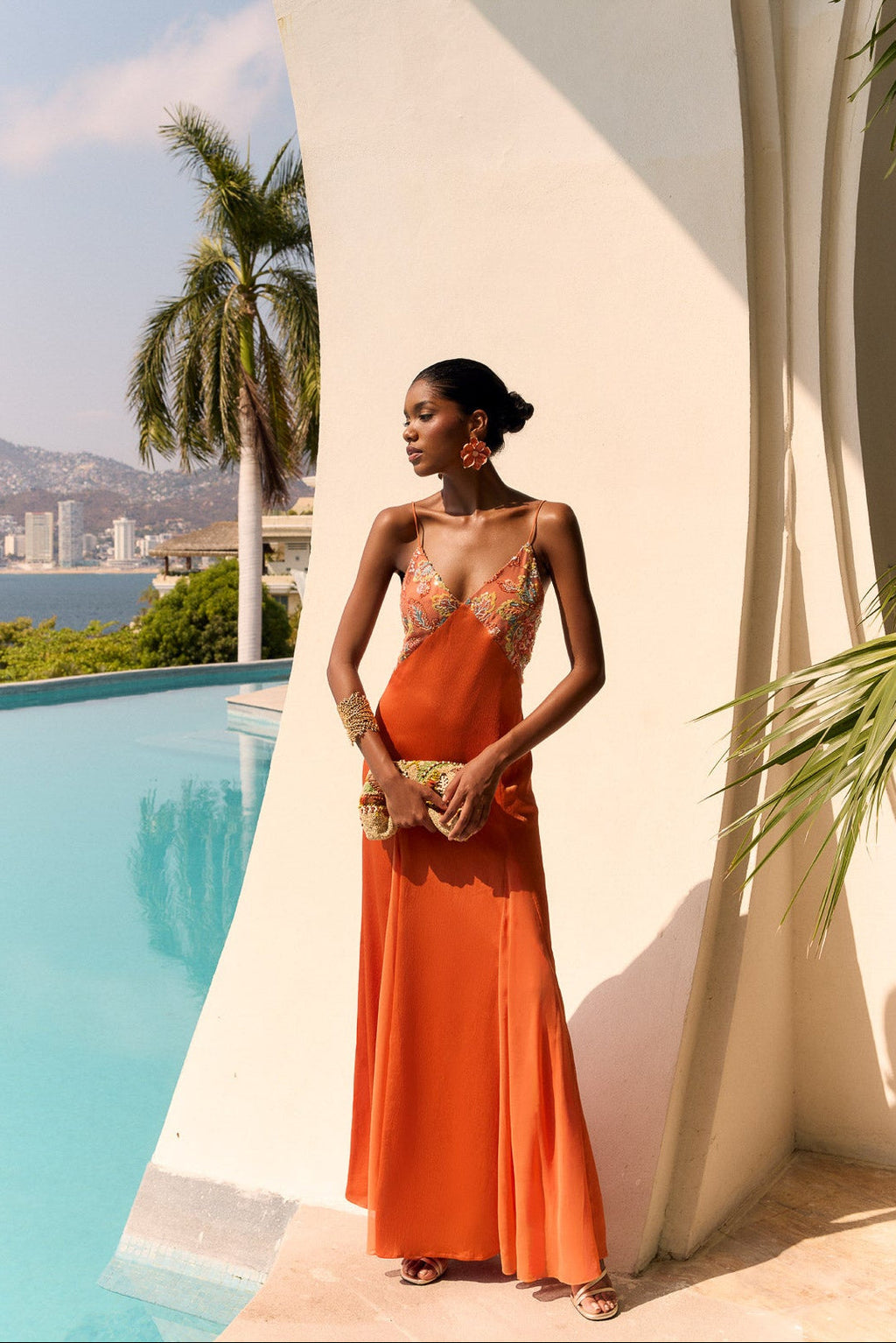 Marlena | vestido largo naranja