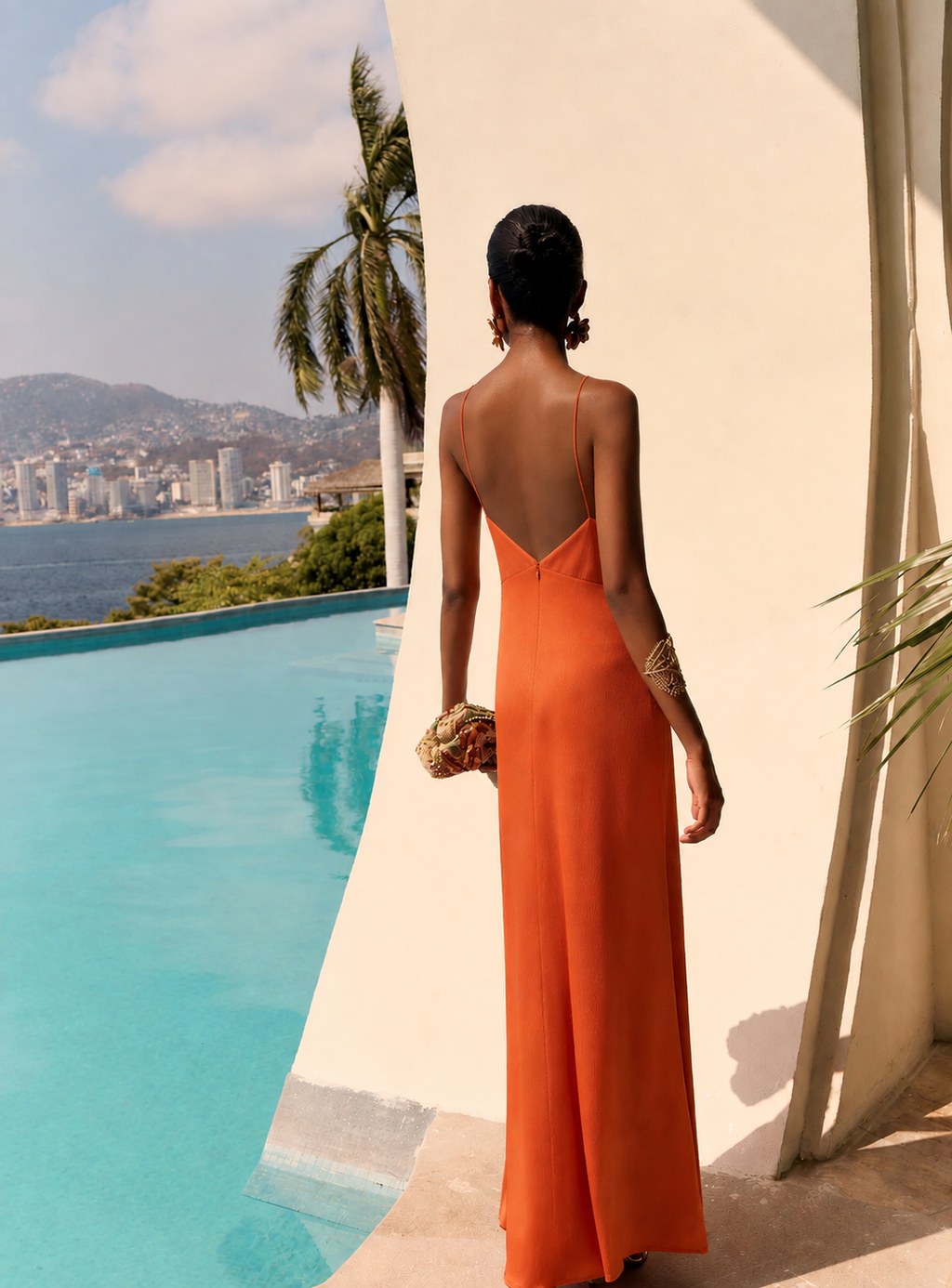 Marlena | vestido largo naranja
