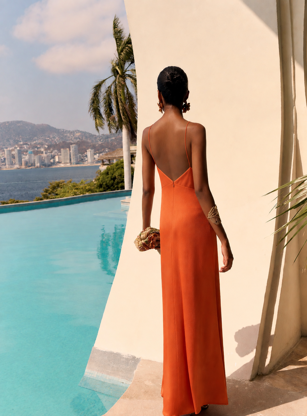 Marlena | vestido largo naranja