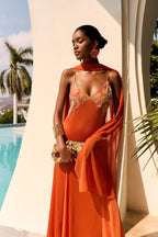 Marlena | vestido largo naranja