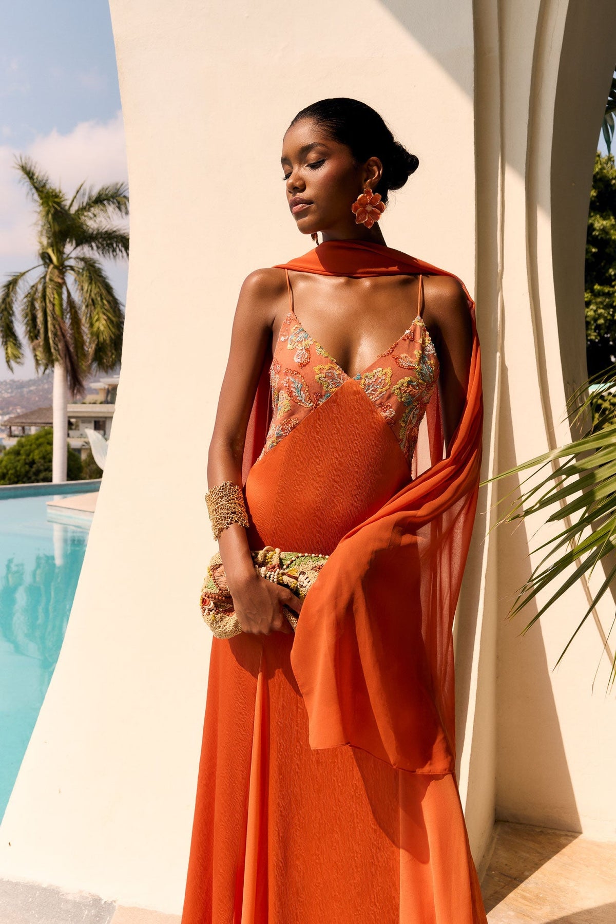 Marlena | vestido largo naranja