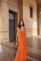 Marlena | vestido largo naranja