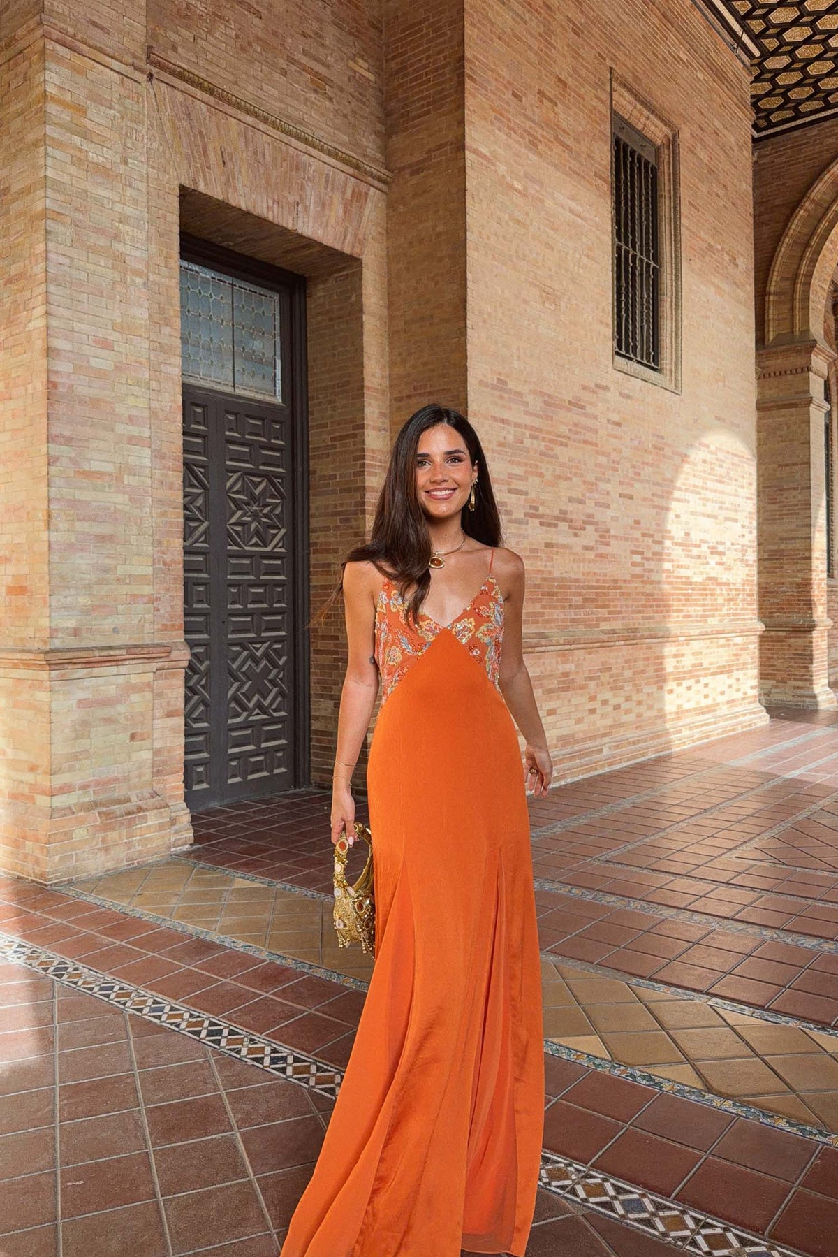 Marlena | vestido largo naranja