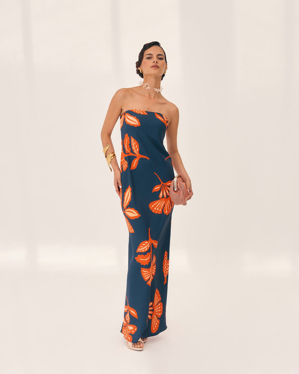 Orfila | vestido floral sin tirantes