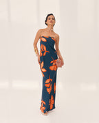 Orfila | vestido floral sin tirantes