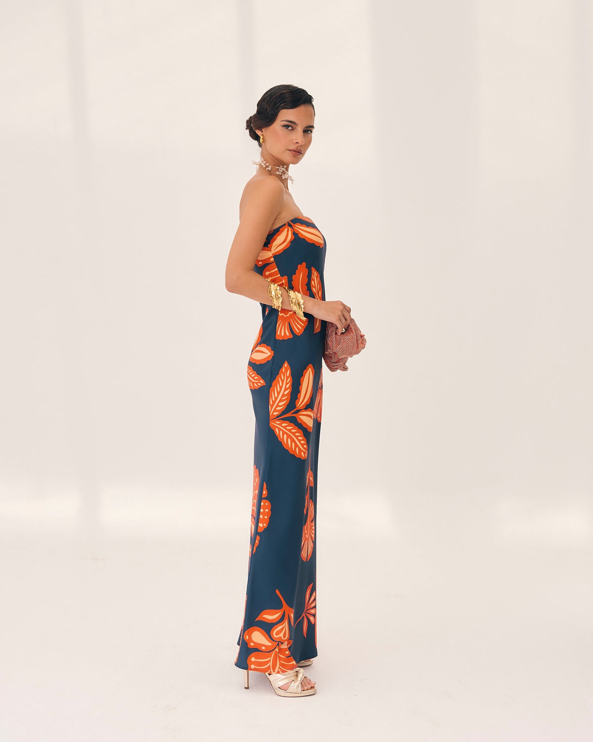 Orfila | vestido floral sin tirantes