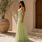 Almudena | vestido largo plisado