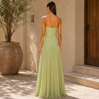 Almudena | vestido largo plisado