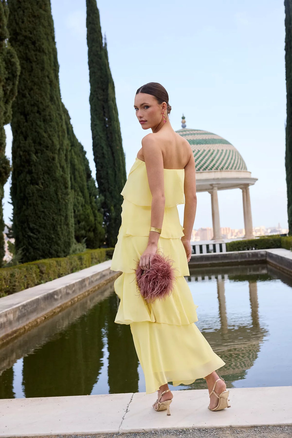 Khayal | vestido largo con olanes