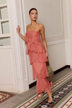 Khayal | vestido largo con olanes