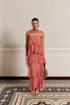 Khayal | vestido largo con olanes