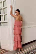 Khayal | vestido largo con olanes
