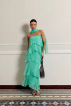 Khayal | vestido largo con olanes