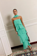 Khayal | vestido largo con olanes