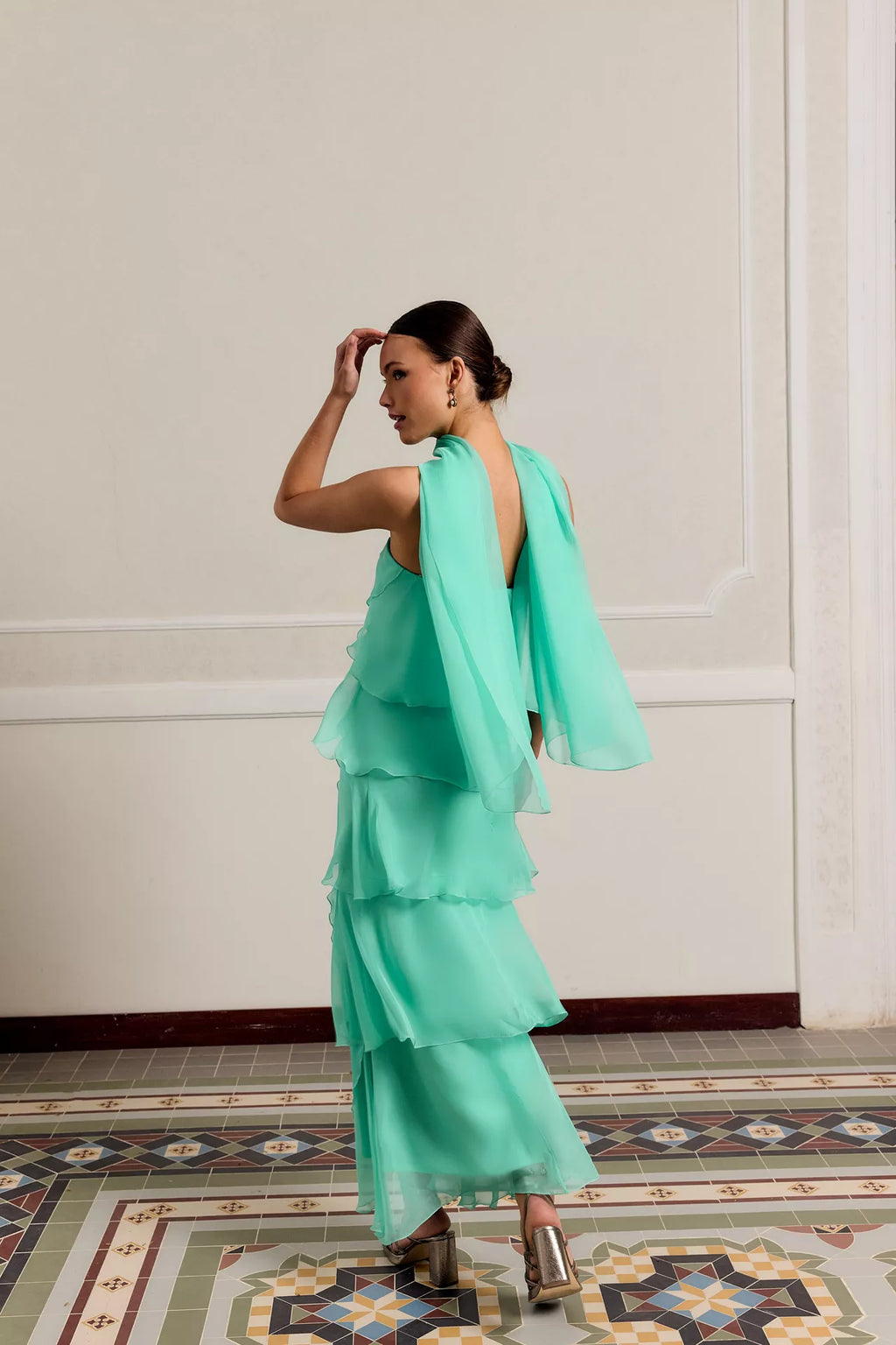 Khayal | vestido largo con olanes