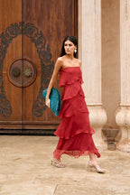 Khayal | vestido largo con olanes