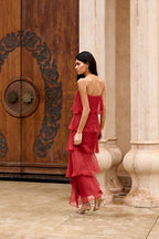 Khayal | vestido largo con olanes