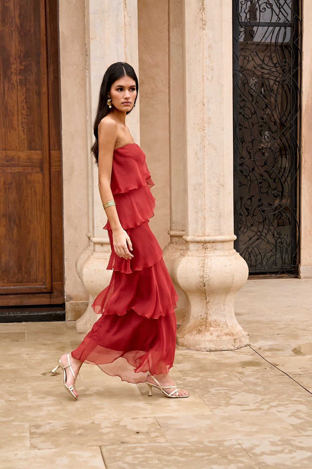 Khayal | vestido largo con olanes