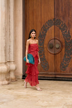 Khayal | vestido largo con olanes
