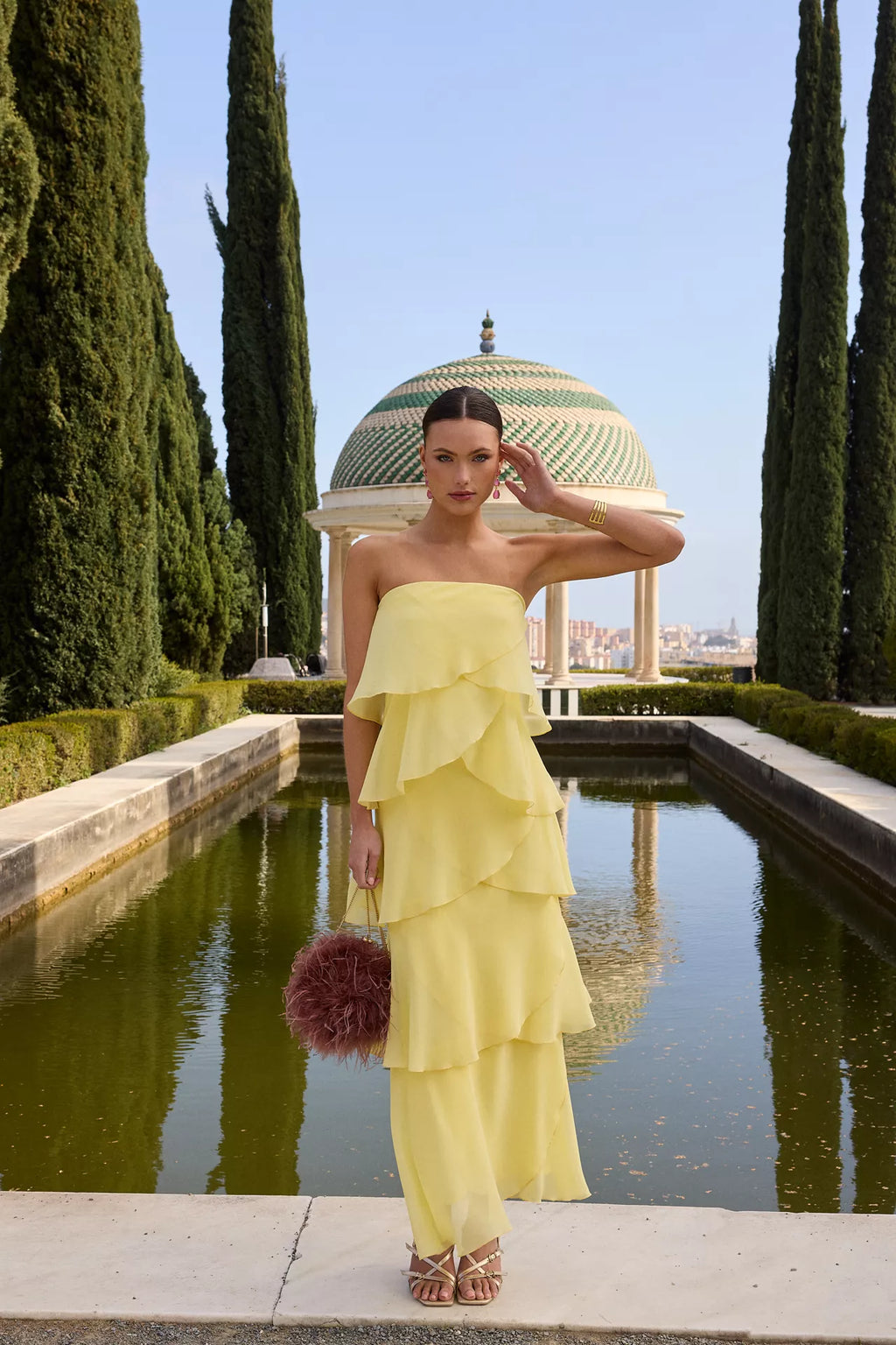 Khayal | vestido largo con olanes