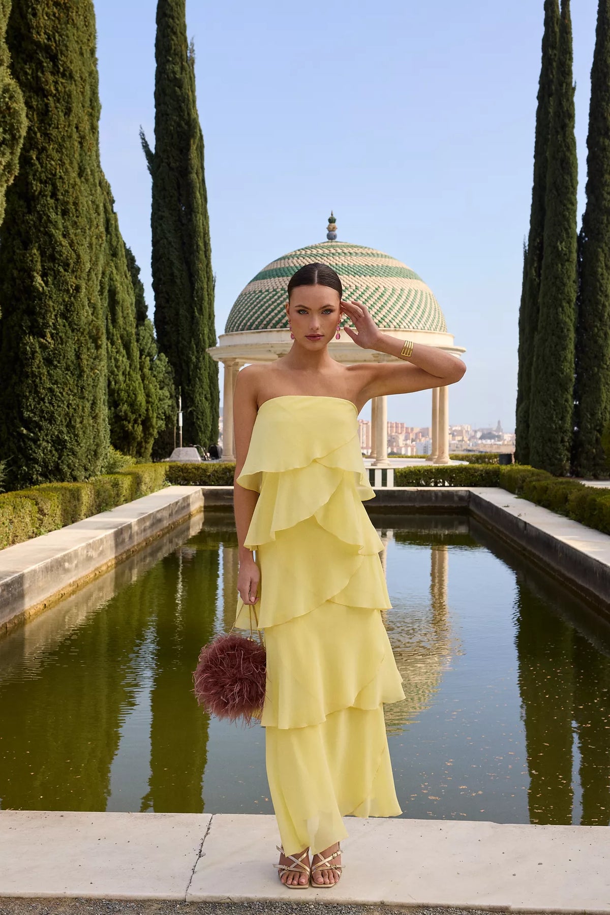 Khayal | vestido largo con olanes