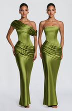 Ella | vestido maxi bustier satén