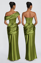 Ella | vestido maxi bustier satén
