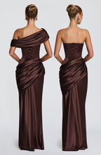 Ella | vestido maxi bustier satén