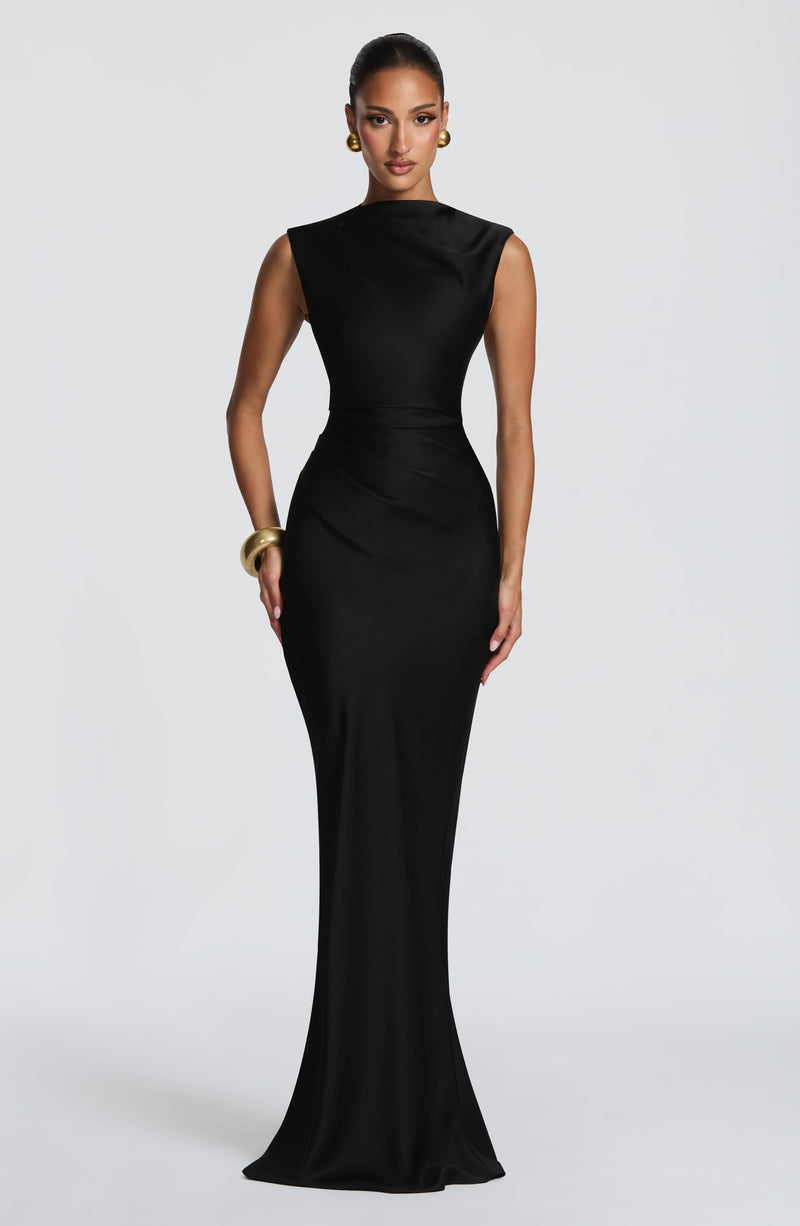Avielle | vestido maxi de cuello alto
