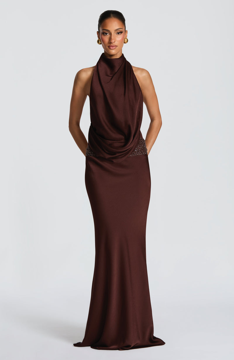 Armelle | vestido maxi drapeado