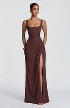 Laleh | vestido maxi cuello cuadrado