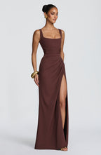 Laleh | vestido maxi cuello cuadrado