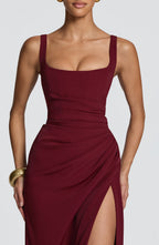 Laleh | vestido maxi cuello cuadrado