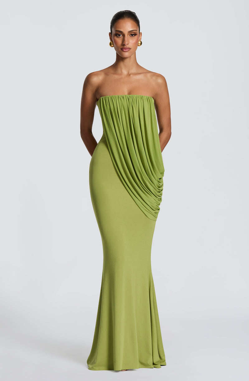 Chapala | vestido maxi drapeado