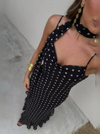 Vestido midi de lunares, sexta vista
