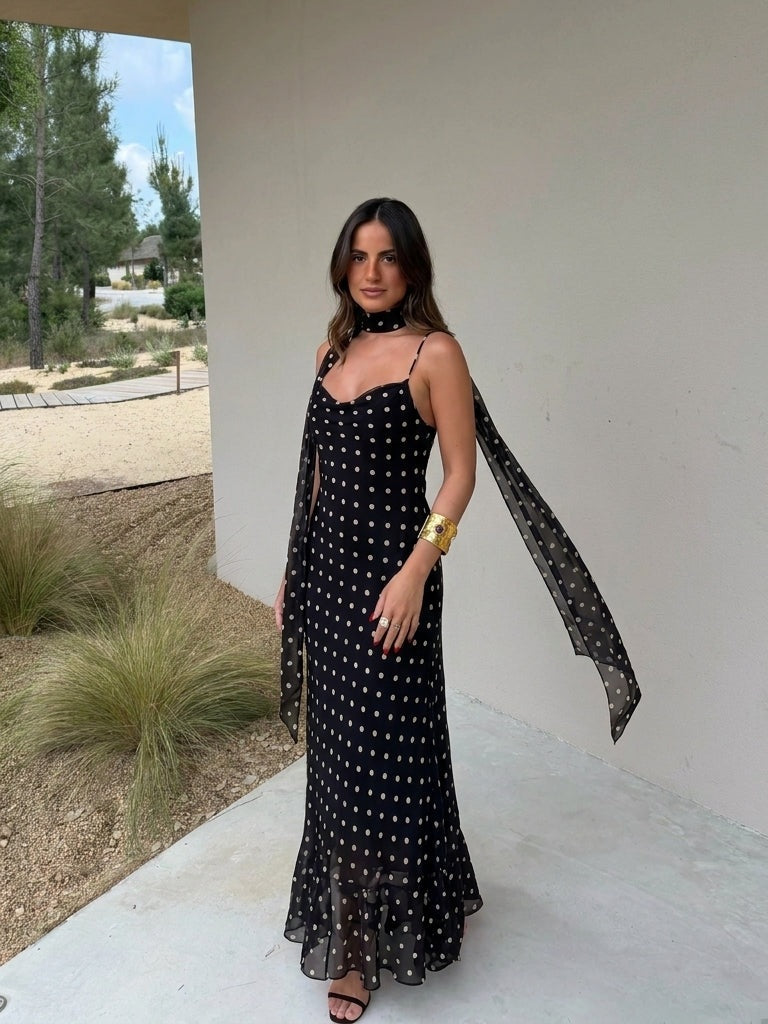 Vestido midi de lunares, novena vista
