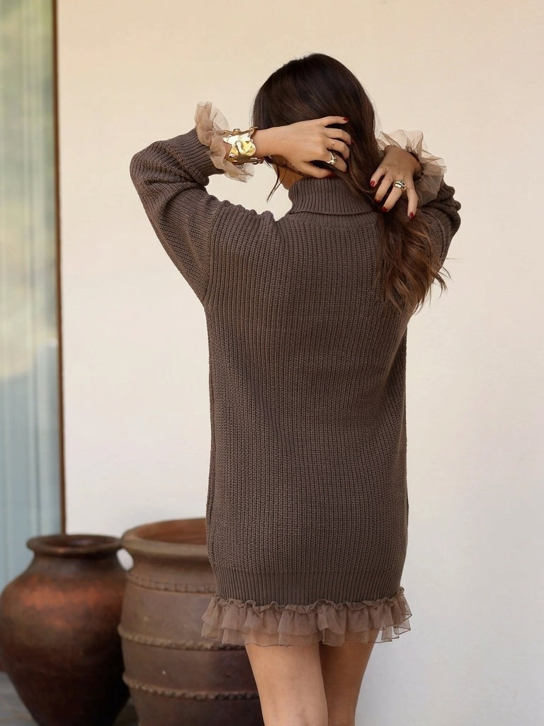 Vestido midi de tejido suave corte recto, séptima vista