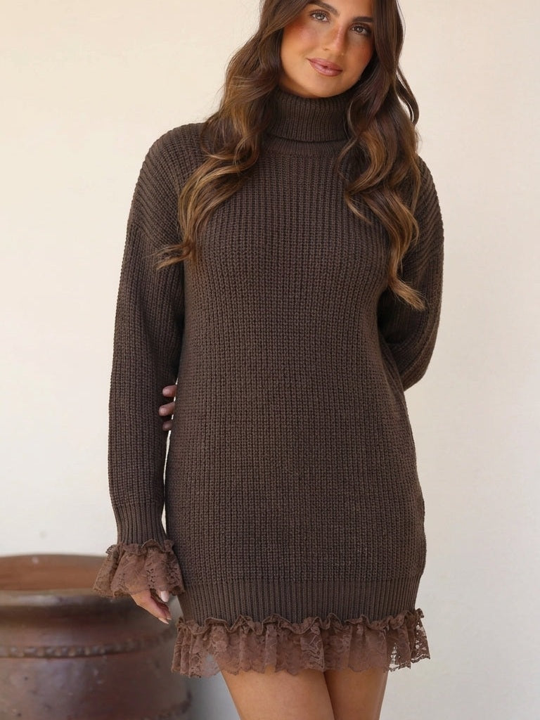 Vestido midi de tejido suave corte recto, octava vista