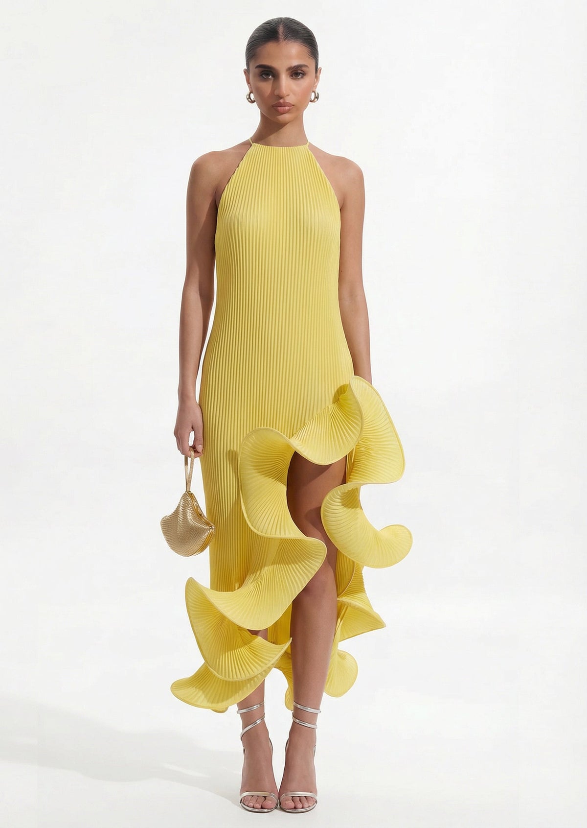 Volante | vestido midi halter