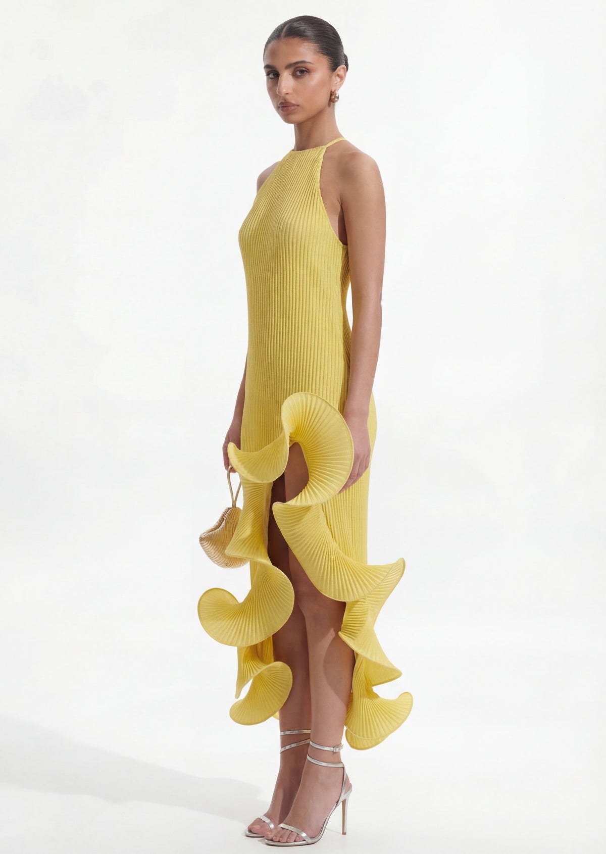 Volante | vestido midi halter