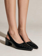 Zapatillas de tacón ancho, color negro, segunda vista